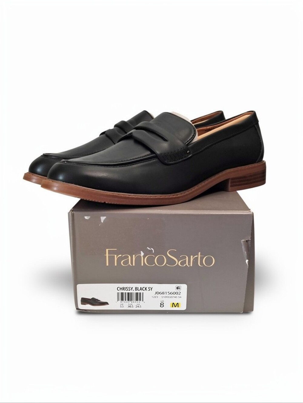 Franco Sarto NEW Chrissy Womens Black Penny Loafers Size 8M